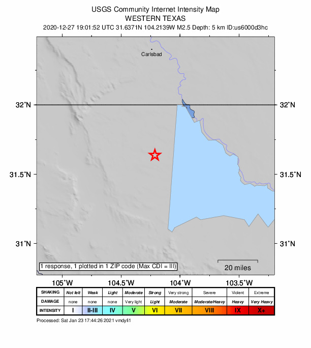 Did You Feel It? map: shaking reported by the public
