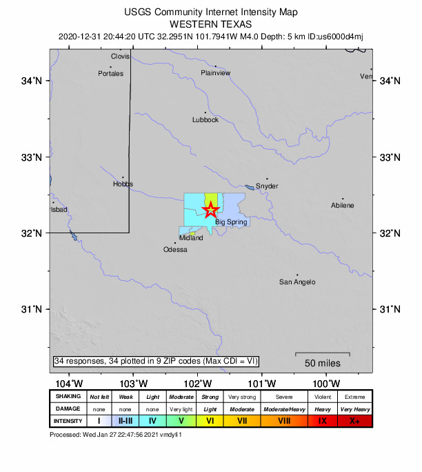 Did You Feel It? map: shaking reported by the public