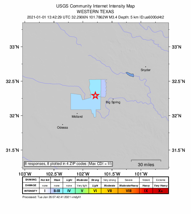 Did You Feel It? map: shaking reported by the public