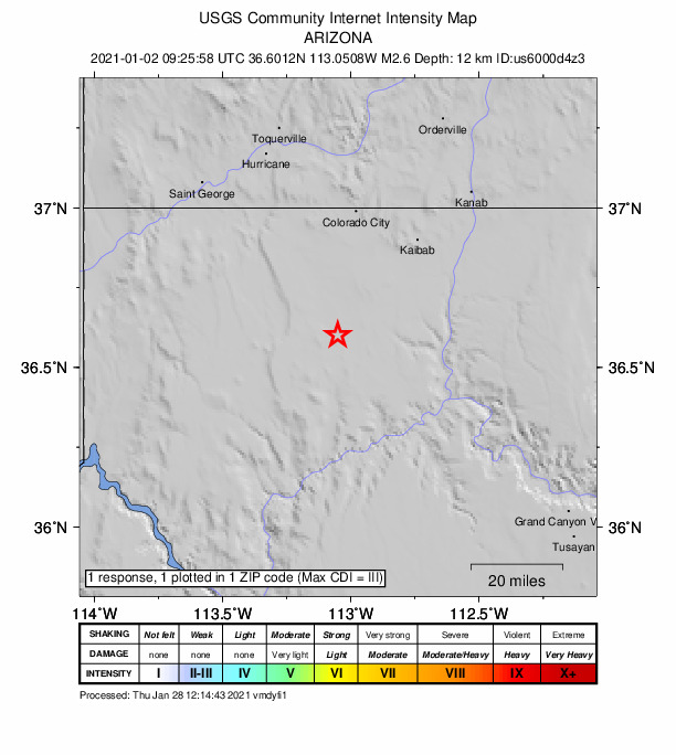 Did You Feel It? map: shaking reported by the public