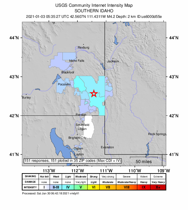 Did You Feel It? map: shaking reported by the public
