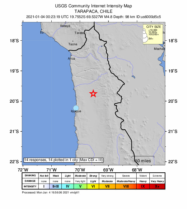 Did You Feel It? map: shaking reported by the public