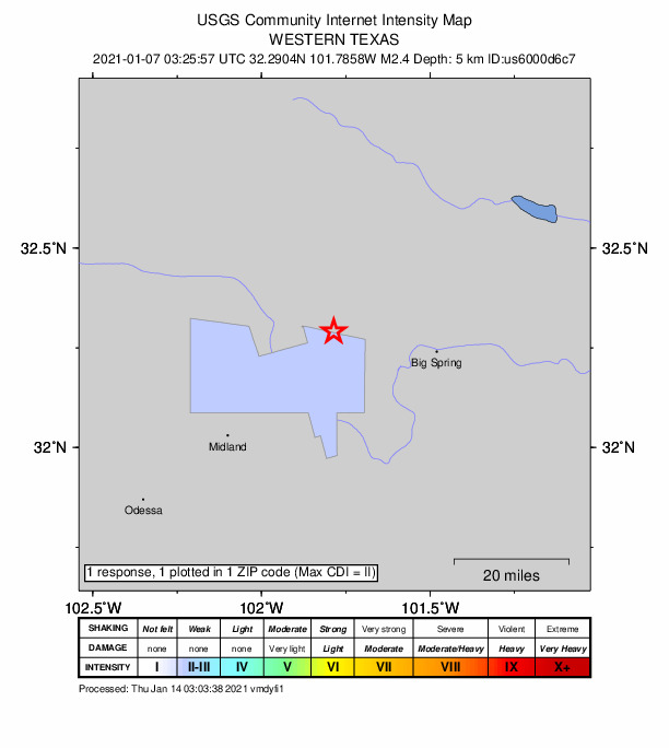 Did You Feel It? map: shaking reported by the public