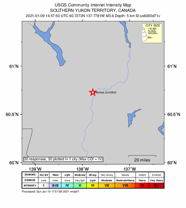Did You Feel It? map: shaking reported by the public