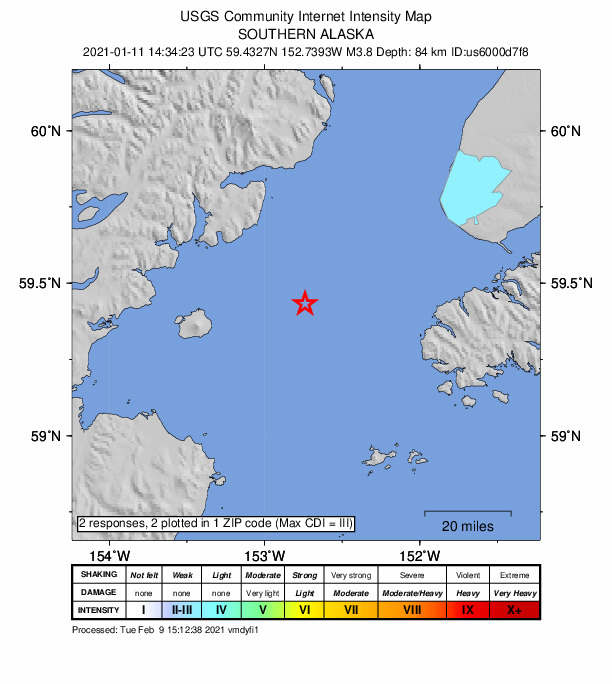Did You Feel It? map: shaking reported by the public