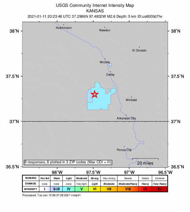 Did You Feel It? map: shaking reported by the public