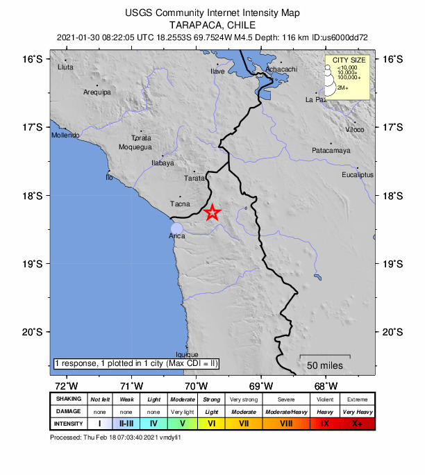 Did You Feel It? map: shaking reported by the public