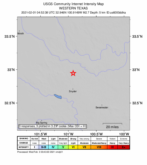 Did You Feel It? map: shaking reported by the public