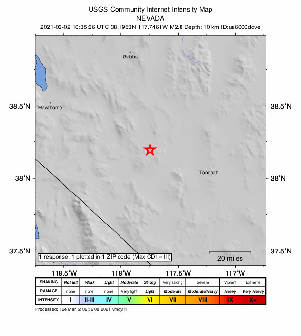 Did You Feel It? map: shaking reported by the public