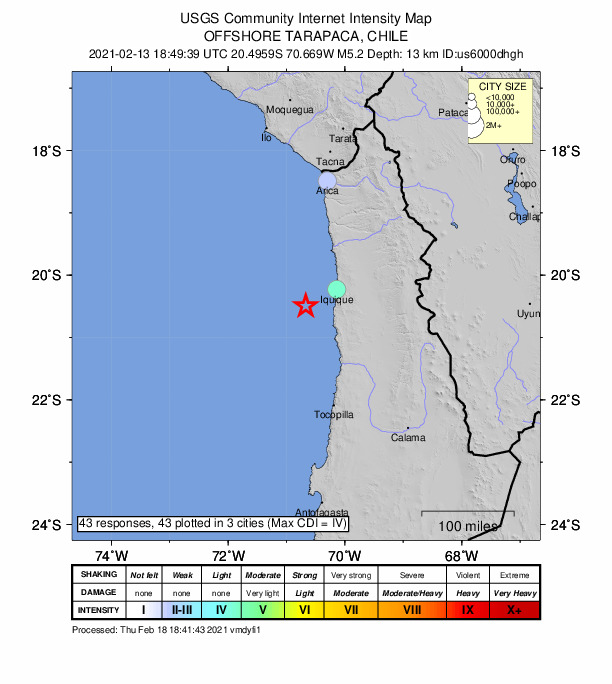 Did You Feel It? map: shaking reported by the public