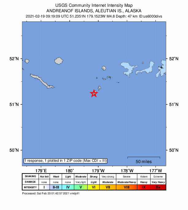 Did You Feel It? map: shaking reported by the public