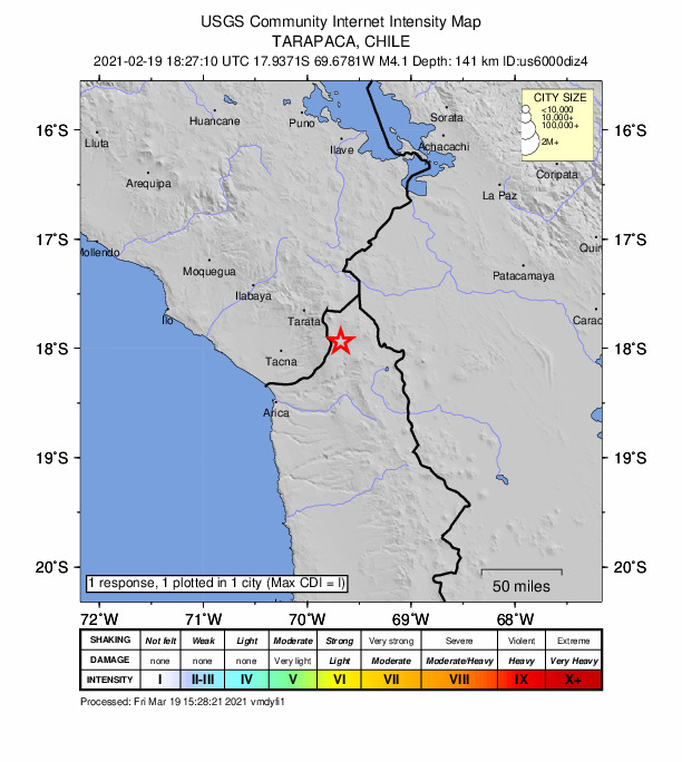 Did You Feel It? map: shaking reported by the public