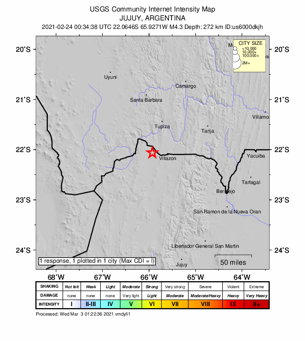 Did You Feel It? map: shaking reported by the public