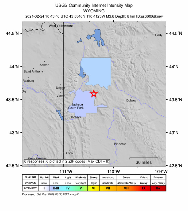 Did You Feel It? map: shaking reported by the public