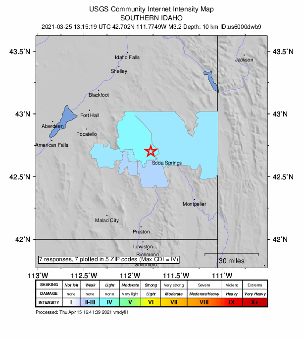 Did You Feel It? map: shaking reported by the public