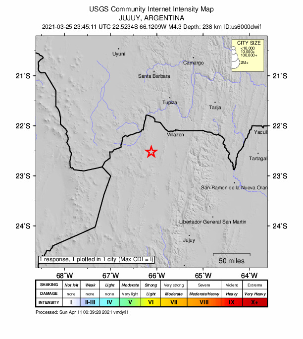 Did You Feel It? map: shaking reported by the public