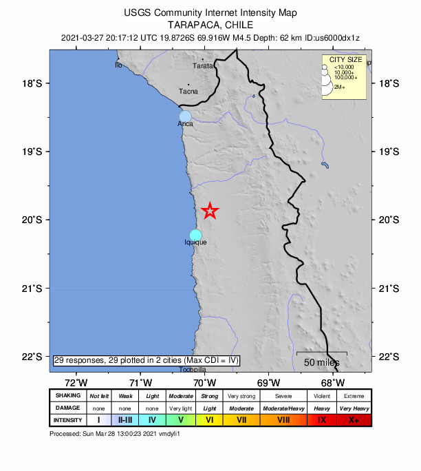 Did You Feel It? map: shaking reported by the public