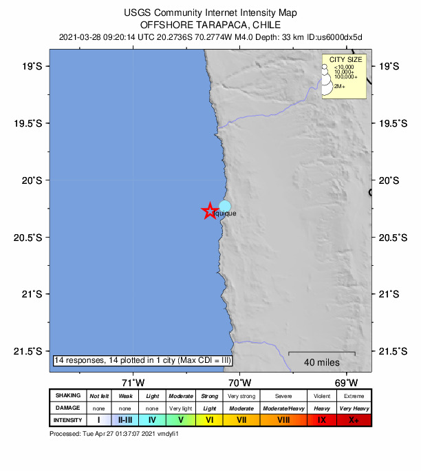 Did You Feel It? map: shaking reported by the public