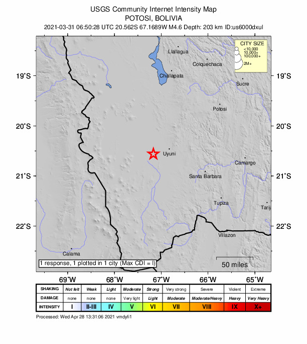 Did You Feel It? map: shaking reported by the public