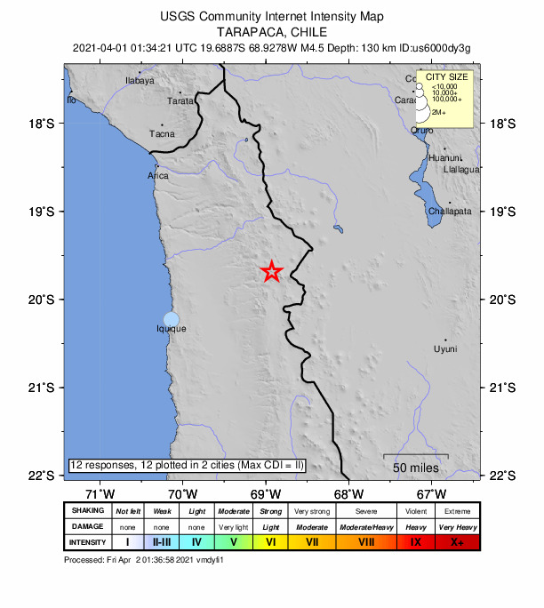 Did You Feel It? map: shaking reported by the public