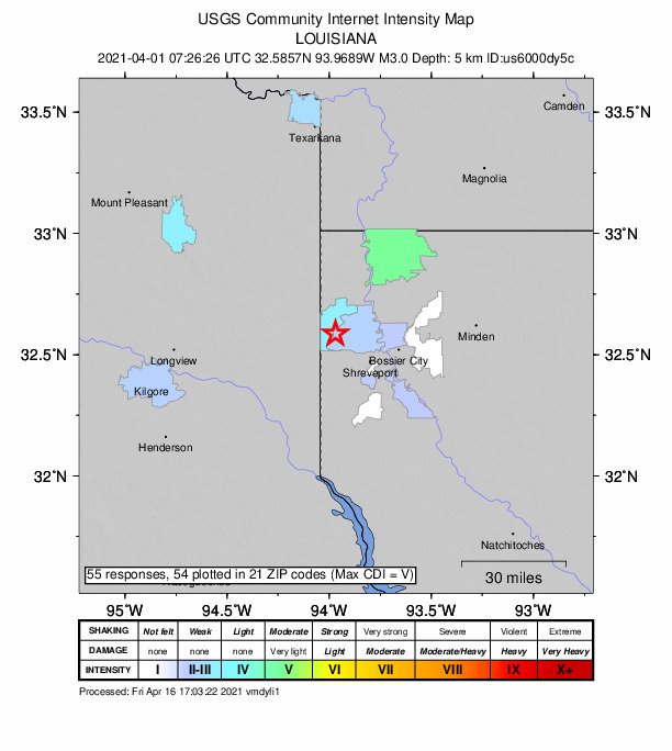 Did You Feel It? map: shaking reported by the public