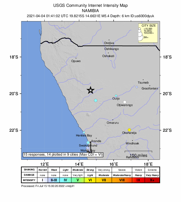 Did You Feel It? map: shaking reported by the public