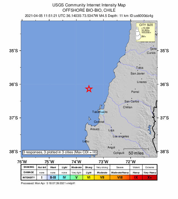 Did You Feel It? map: shaking reported by the public
