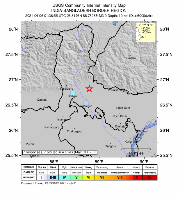 Did You Feel It? map: shaking reported by the public