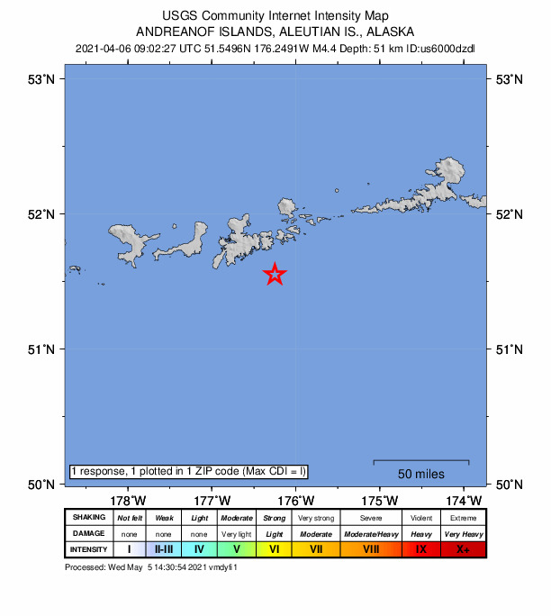 Did You Feel It? map: shaking reported by the public