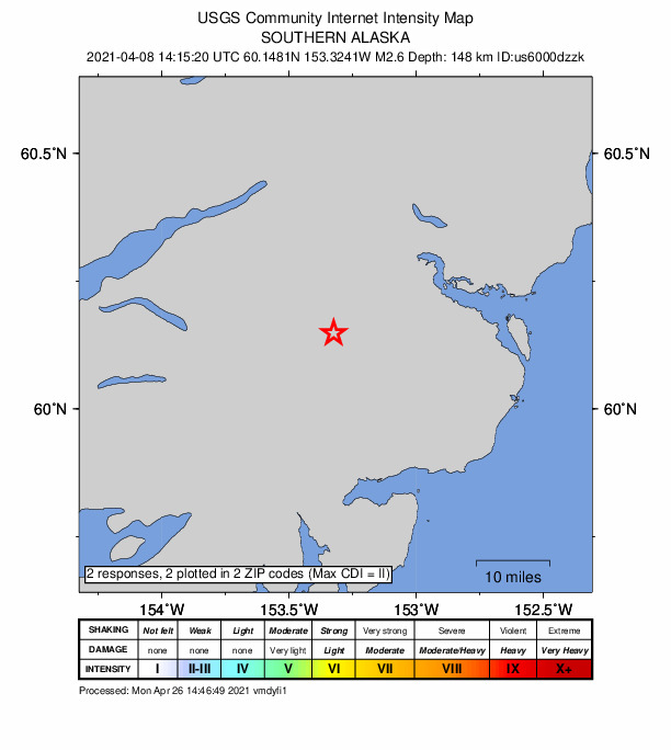 Did You Feel It? map: shaking reported by the public