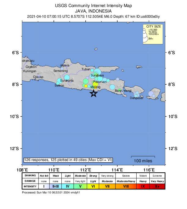 Did You Feel It? map: shaking reported by the public