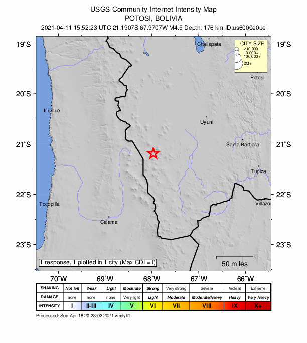Did You Feel It? map: shaking reported by the public