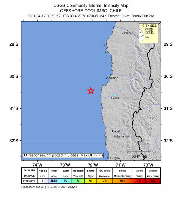 Did You Feel It? map: shaking reported by the public