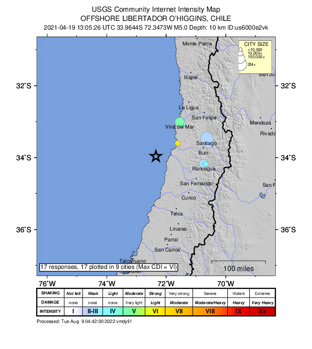 Did You Feel It? map: shaking reported by the public