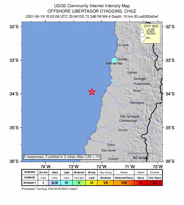Did You Feel It? map: shaking reported by the public