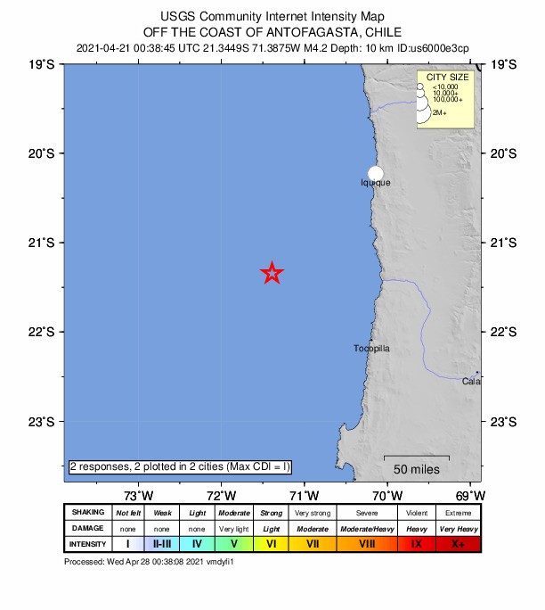 Did You Feel It? map: shaking reported by the public
