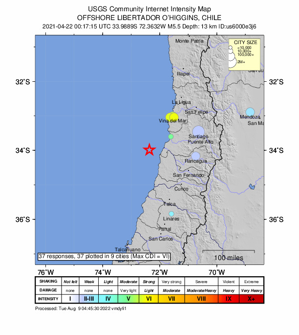 Did You Feel It? map: shaking reported by the public