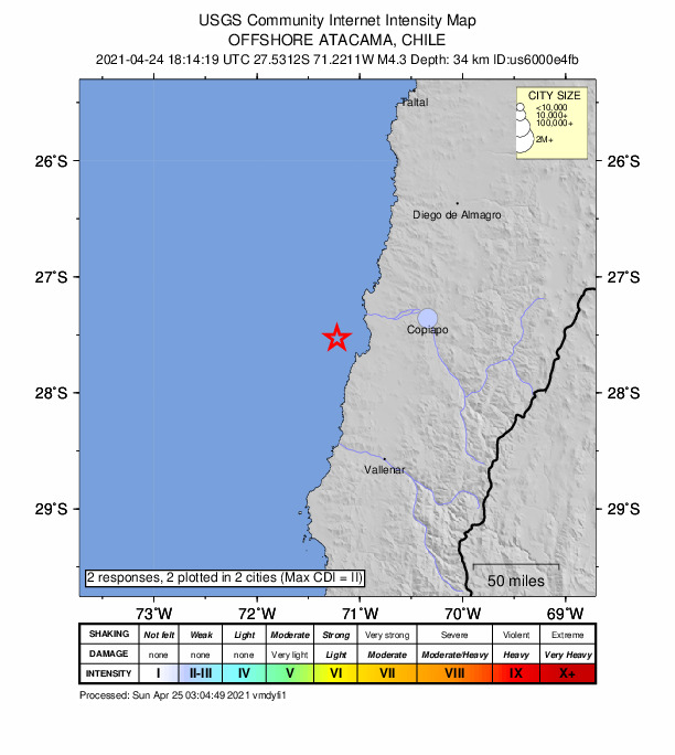 Did You Feel It? map: shaking reported by the public