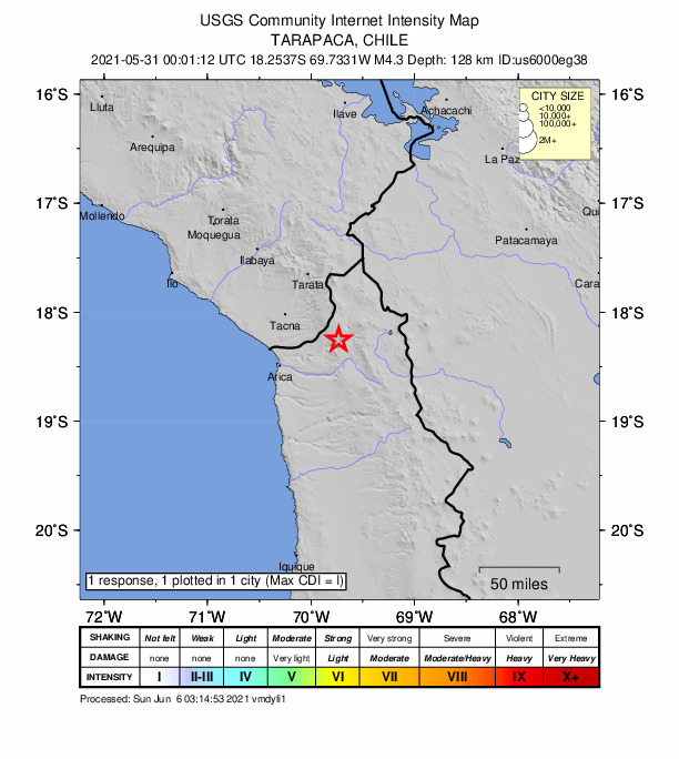 Did You Feel It? map: shaking reported by the public