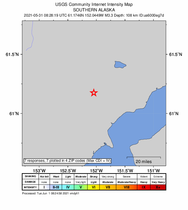 Did You Feel It? map: shaking reported by the public