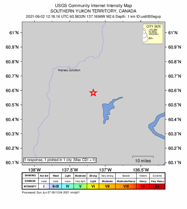 Did You Feel It? map: shaking reported by the public