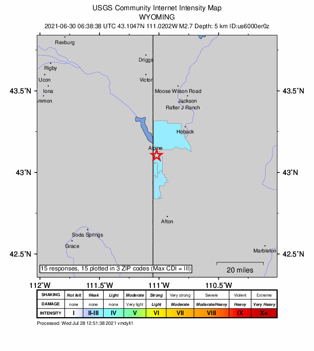 Did You Feel It? map: shaking reported by the public