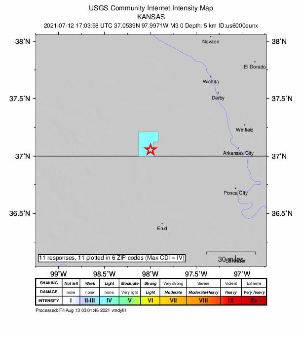 Did You Feel It? map: shaking reported by the public