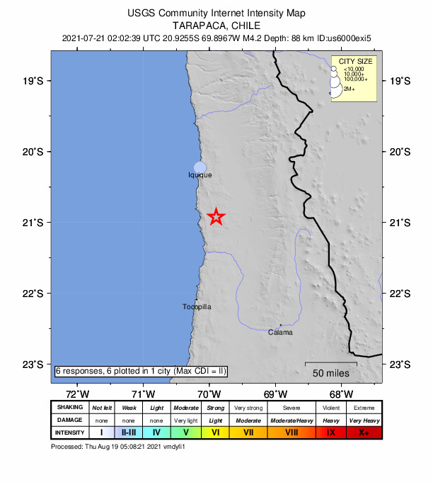 Did You Feel It? map: shaking reported by the public