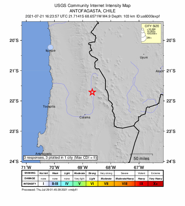 Did You Feel It? map: shaking reported by the public