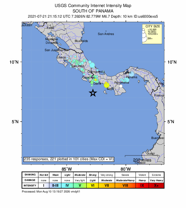 Did You Feel It? map: shaking reported by the public