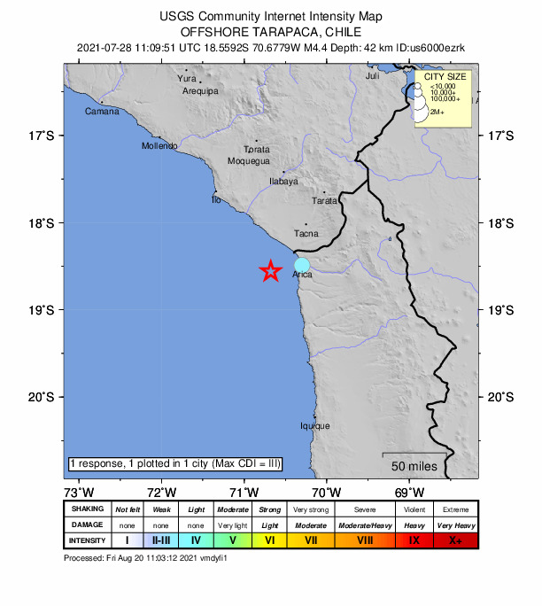 Did You Feel It? map: shaking reported by the public