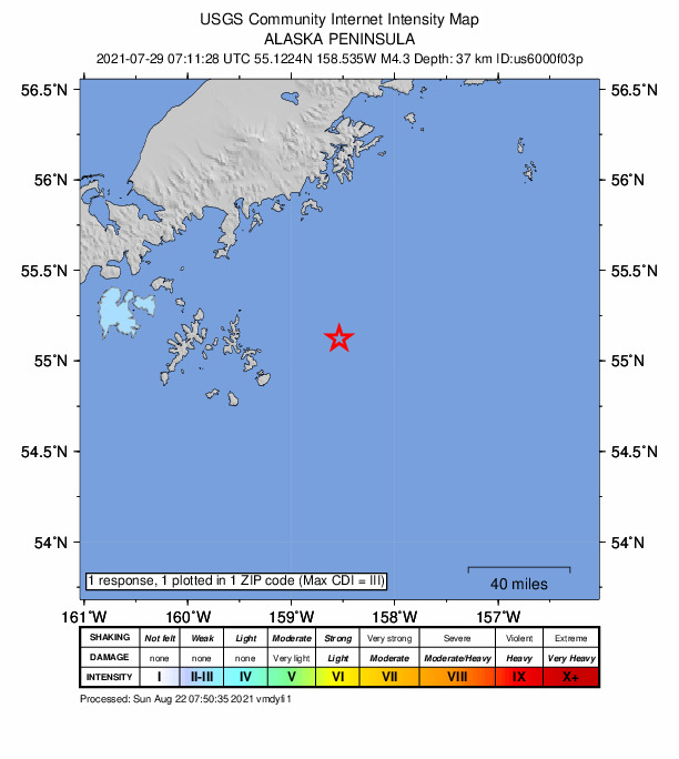 Did You Feel It? map: shaking reported by the public