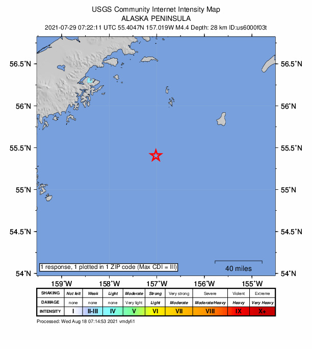 Did You Feel It? map: shaking reported by the public