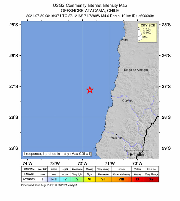 Did You Feel It? map: shaking reported by the public